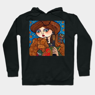 Woman playing a Guitar Hoodie